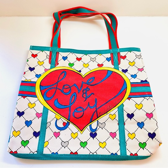 Brighton Love & Joy Canvas Tote Bag Christmas Elf Hearts Shoulder Handbag - Picture 11 of 13